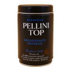 Pellini TOP decaffeinato 100% arabica blik 250 gr.
